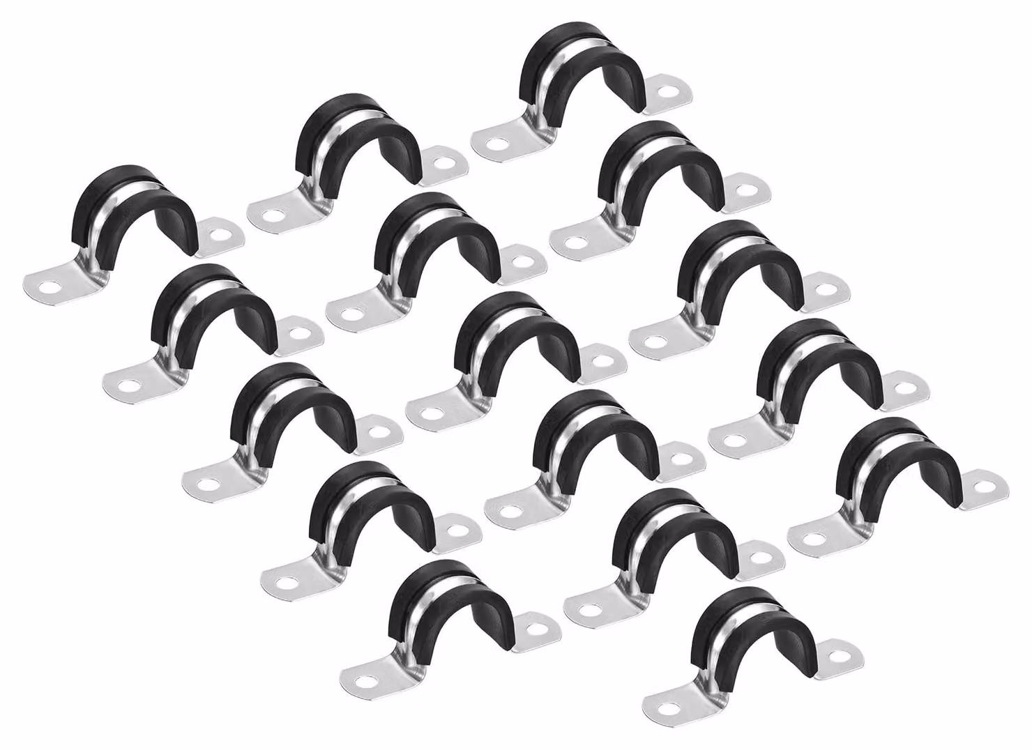 Confezione da 16 fascette a U da 22 mm in acciaio inossidabile