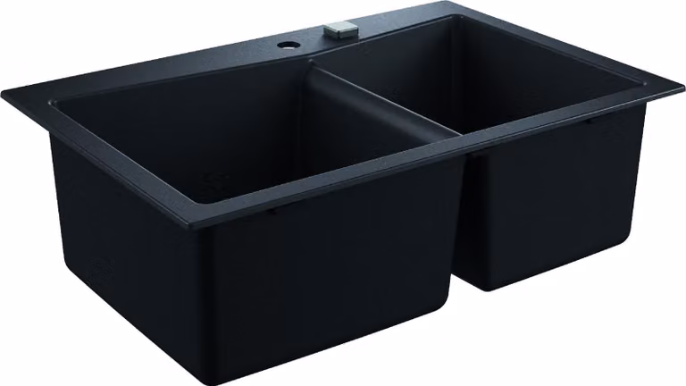 Lavello Grohe K700 90-C 83,8/55,9 2,0, 838 x 559 mm nero granito