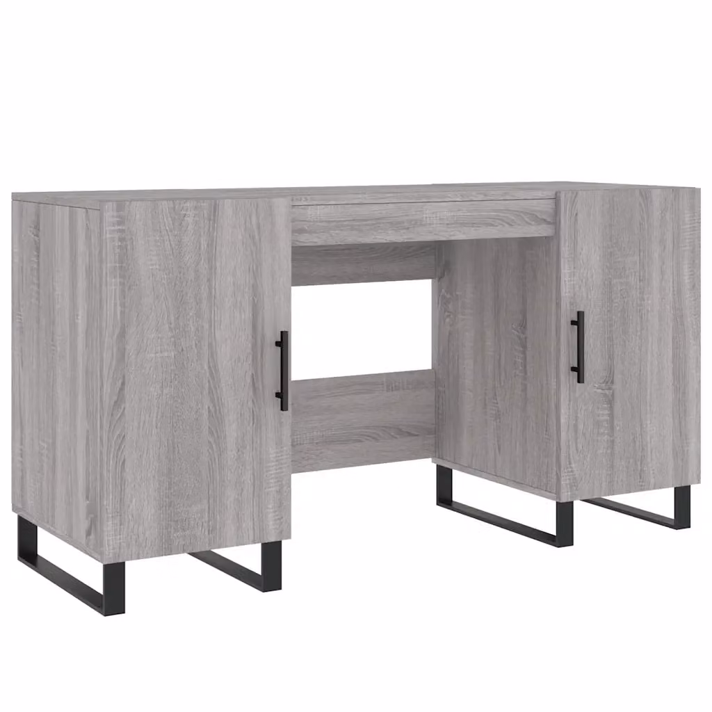 Scrivania da scrivania vidaXL in stile industriale, colore grigio, L/P/H: 140 x 50 x 75 cm – 2