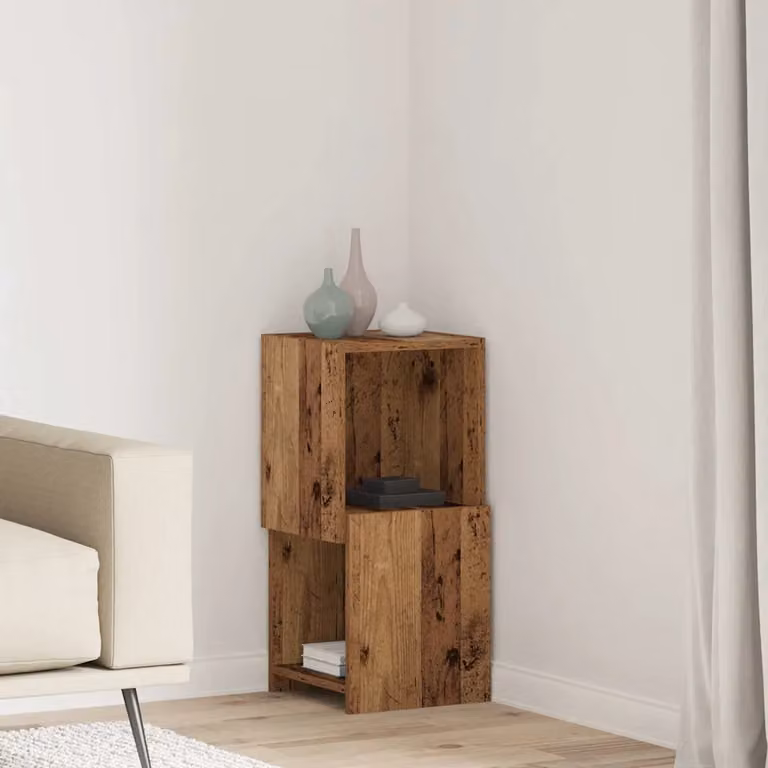 Mobile angolare vidaXL in legno ingegnerizzato color marrone L: 30,5 cm, P: 30 cm, H: 65 cm