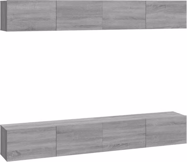 Mobili Porta TV a Parete 4 pz | Armadietto TV | Mobile Porta TV Grigio Sonoma 100x30x30 cm