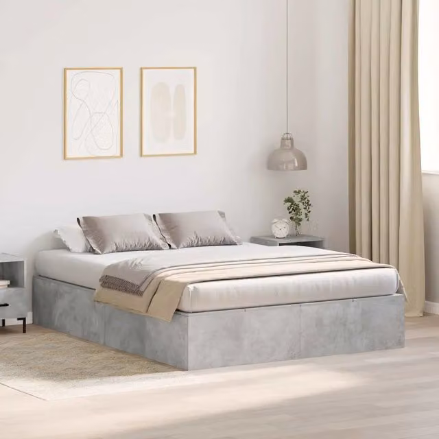 Struttura letto con contenitore Grigio cemento 150 x 200 cm 3335384