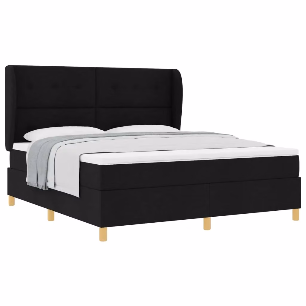 Letto ibrido con testiera vidaXL in tessuto nero L: 180 cm, P: 200 cm, H: 203 cm – 2