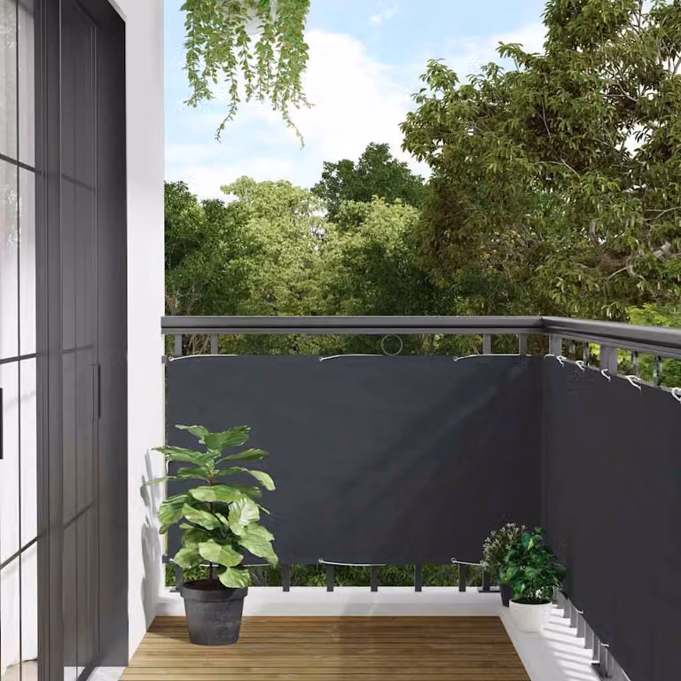 vidaXL Paravento da Balcone Antracite in PVC e Poliestere L: 300 cm, H: 120 cm