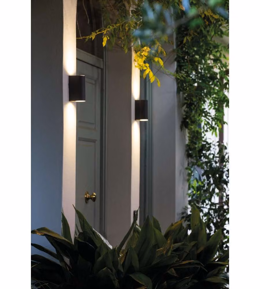 Sovil Applique da Esterno 2 Luci GU10 Grigio in Alluminio Moderno