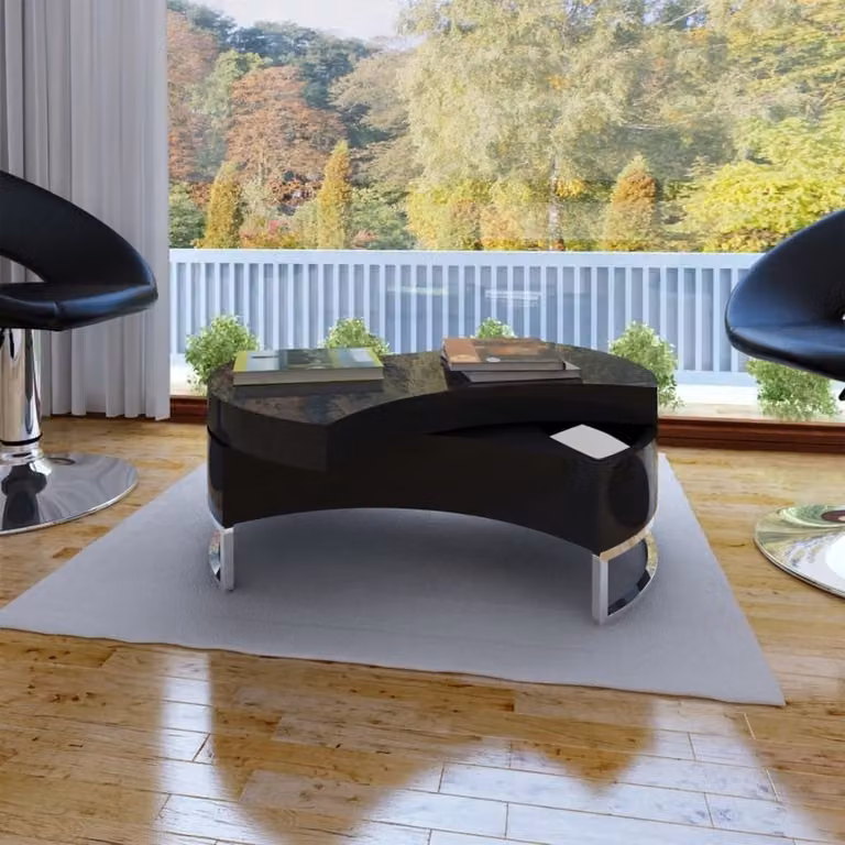 Maison Exclusive - Tavolino regolabile, finitura nero lucido