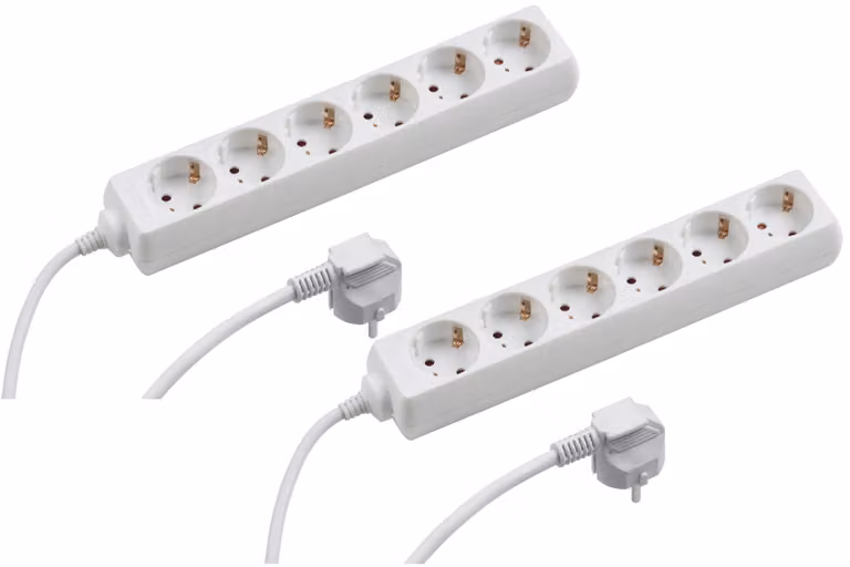 Prese multiple Meister a 6 vie, 2 pezzi, 5 m, bianco, IP20, per interni, Tido a 6 vie