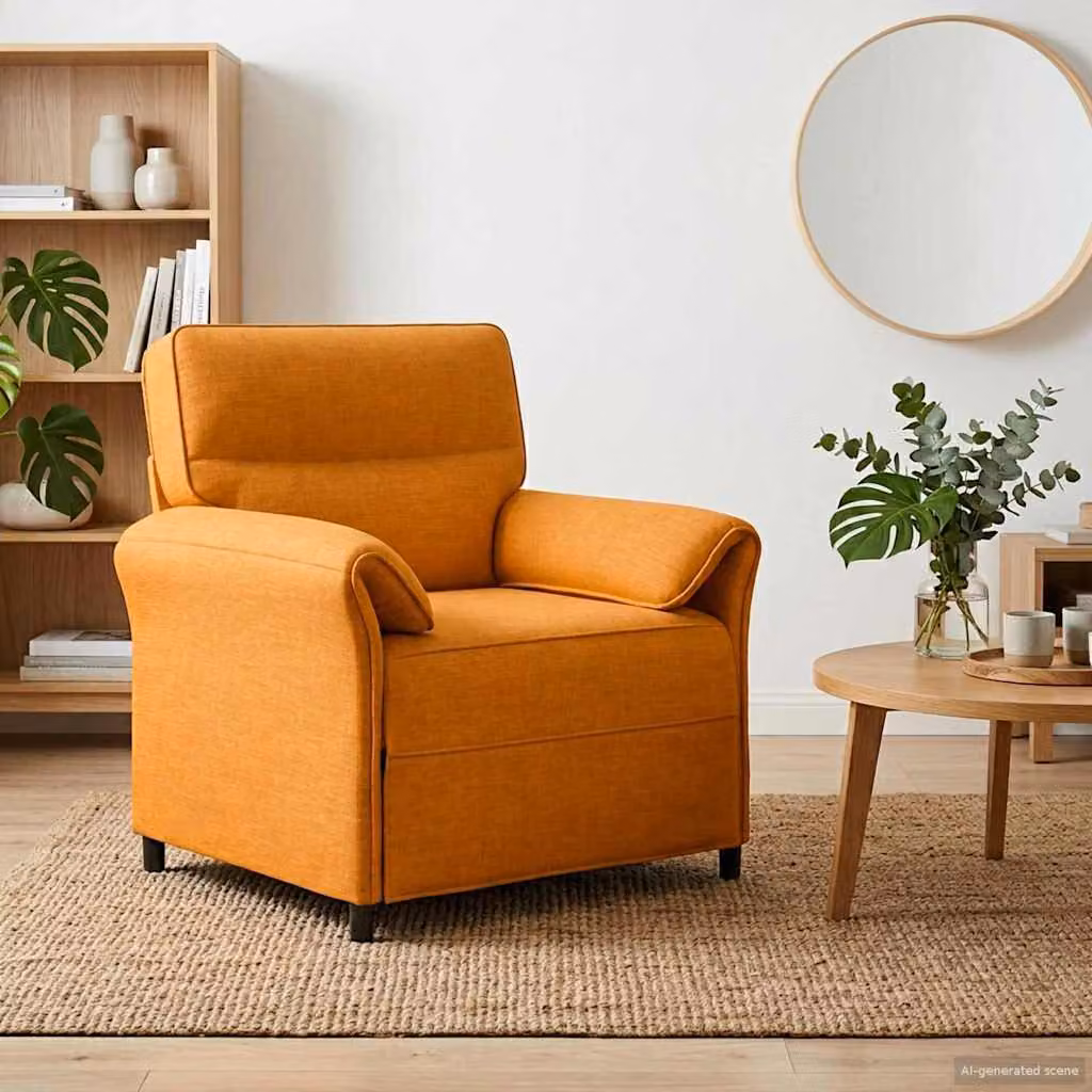 vidaXL Divano 1 posto moderno in tessuto con struttura in metallo, L 88 cm x P 83 cm x H 95 cm