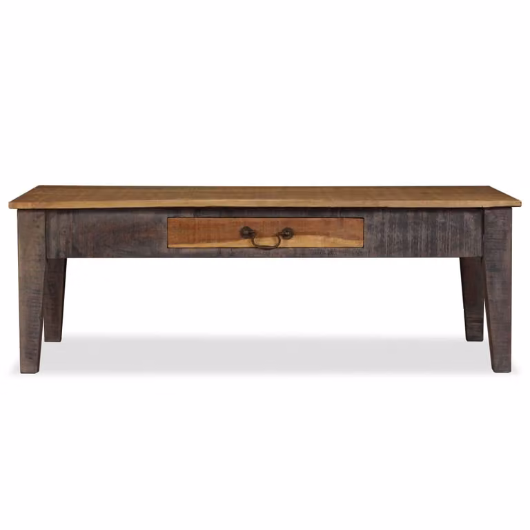 vidaXL Tavolino in legno massiccio vintage 118 x 60 x 40 cm