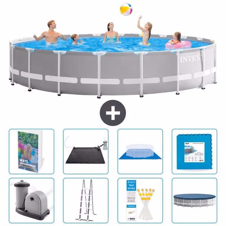 Struttura per piscina a forma di prisma - 610x132 cm - composta da 7 elementi - modello S621