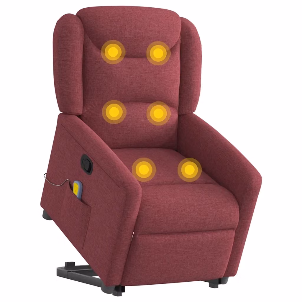 Poltrona Alzapersona Reclinabile con Assistenza Elettrica vidaXL, Colore Rosso, con Braccioli e Imbottitura in Schiuma – 2
