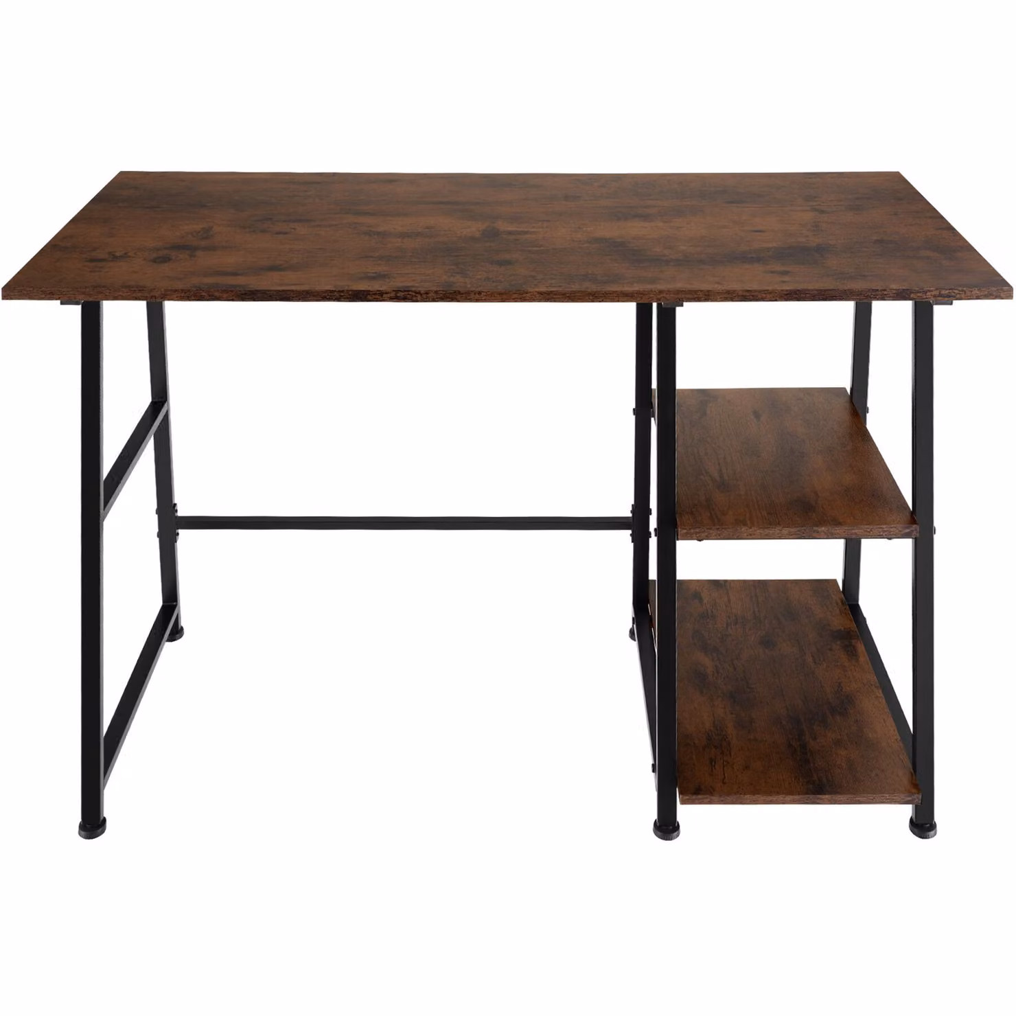 Scrivania da ufficio TecTake GmbH in stile industriale, colore marrone e nero, L: 120 cm, P: 50 cm, H: 73,5 cm – 4