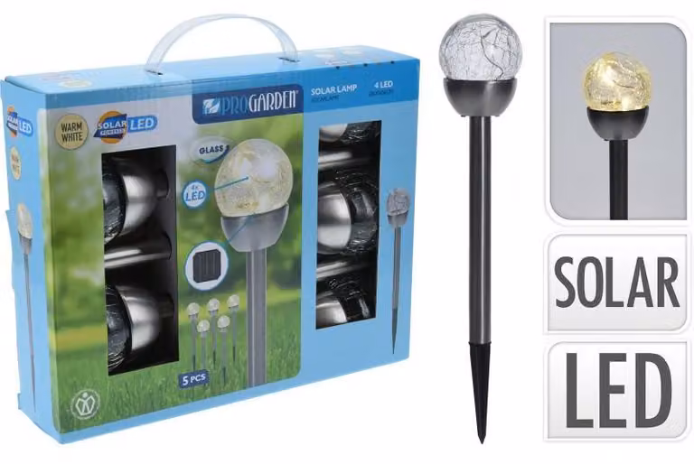 Set di 5 luci LED solari da giardino KO-DX9300410