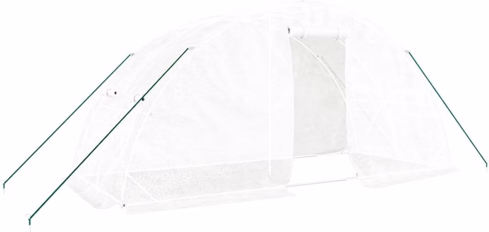 Serra con Telaio in Acciaio Bianco 10 m² 5x2x2,3 m