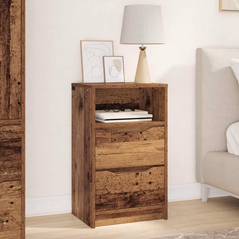 Comodino moderno vidaXL in legno color marrone L 40 cm x P 30 cm x H 67 cm