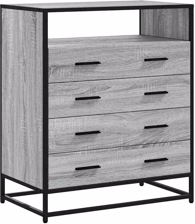 Cassettiera Grigio Sonoma 70x41x83,5 cm in Legno Multistrato