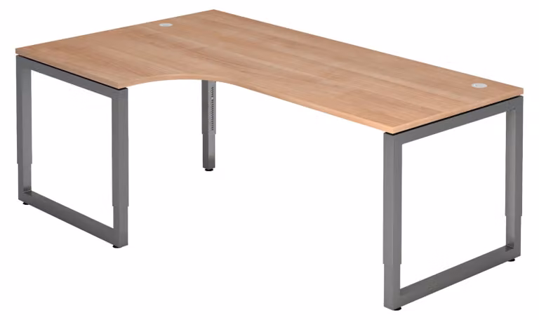 bümö Scrivania Serie-R - Struttura: grafite, finitura: noce, dimensioni: scrivania angolare 200 x 120 cm