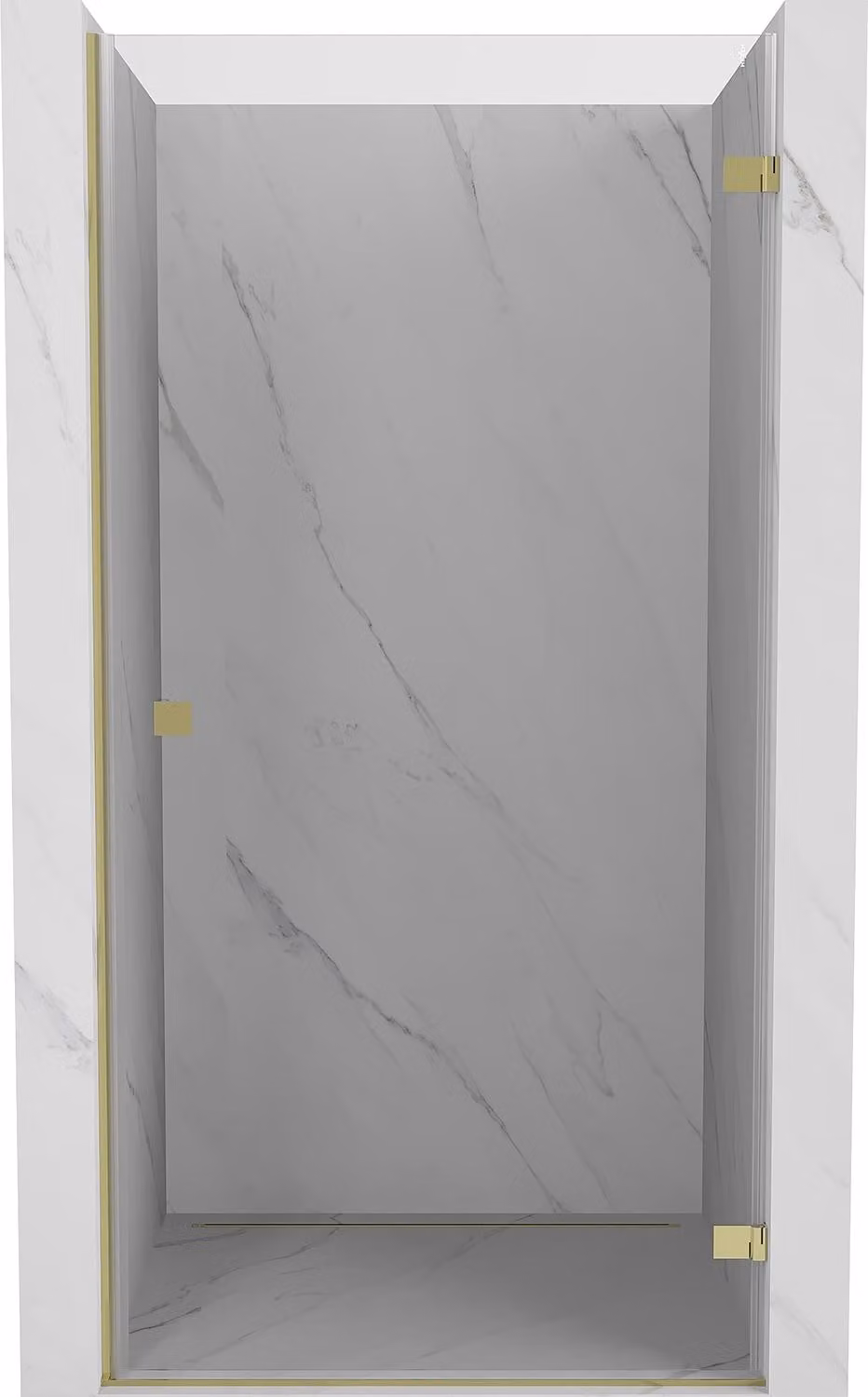 Mexen Lunar-B porta doccia a battente destra 100 cm, trasparente, dorato - 832-100-000-50-00-P