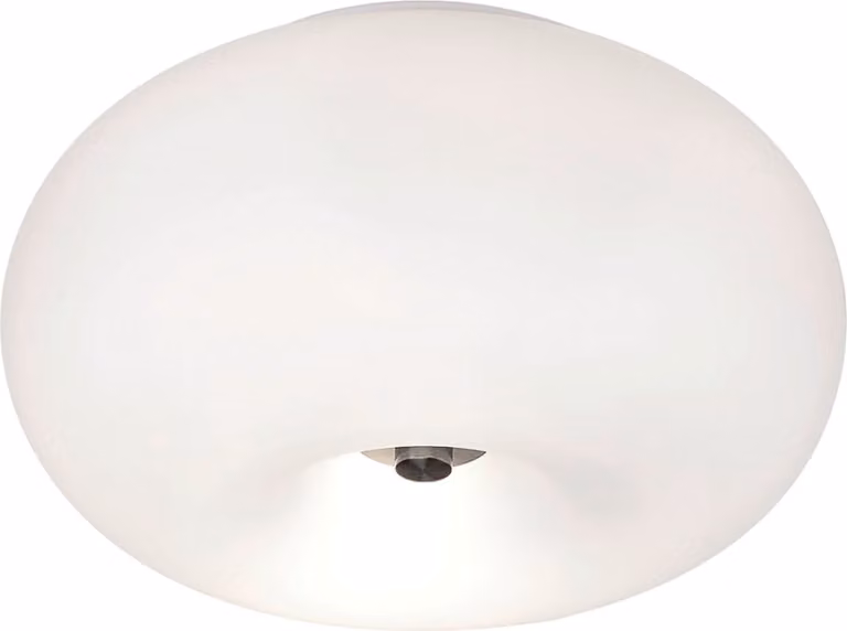 Plafoniera Contemporanea Optica Acciaio Nichel Satinato 2 Luci E27