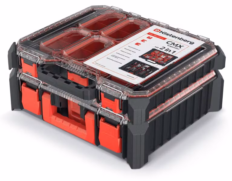 Set di organizer per utensili impilabili composto da due organizer