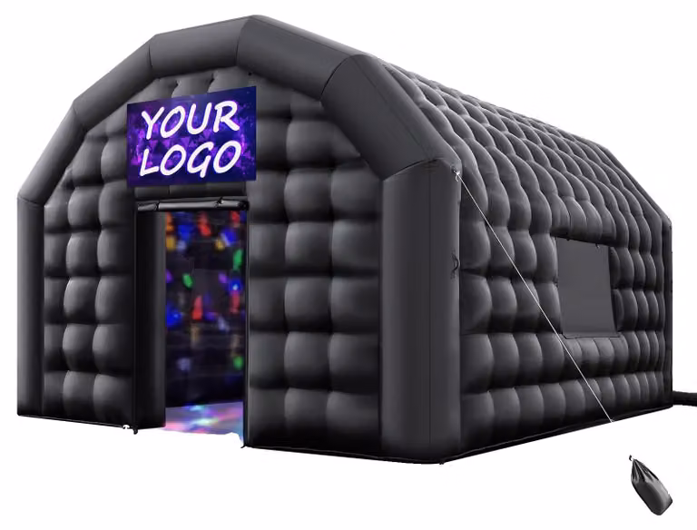 VEVOR Tenda gonfiabile per feste 6x5x3,65 m, tenda cubica per discoteca, padiglione per matrimoni con soffiante 680W, sacchetto di sabbia, 2 finestre per eventi, compleanno, matrimonio, nero