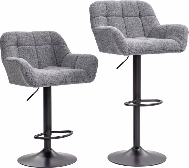Sgabelli da bar 2 pezzi retr¨° ¨C Minimal ¨C grigio scuro e nero