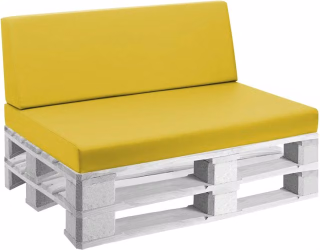 Cuscini per Pallet 120x80 cm Seduta e Schienale in Similpelle Mariotti Reforma Giallo
