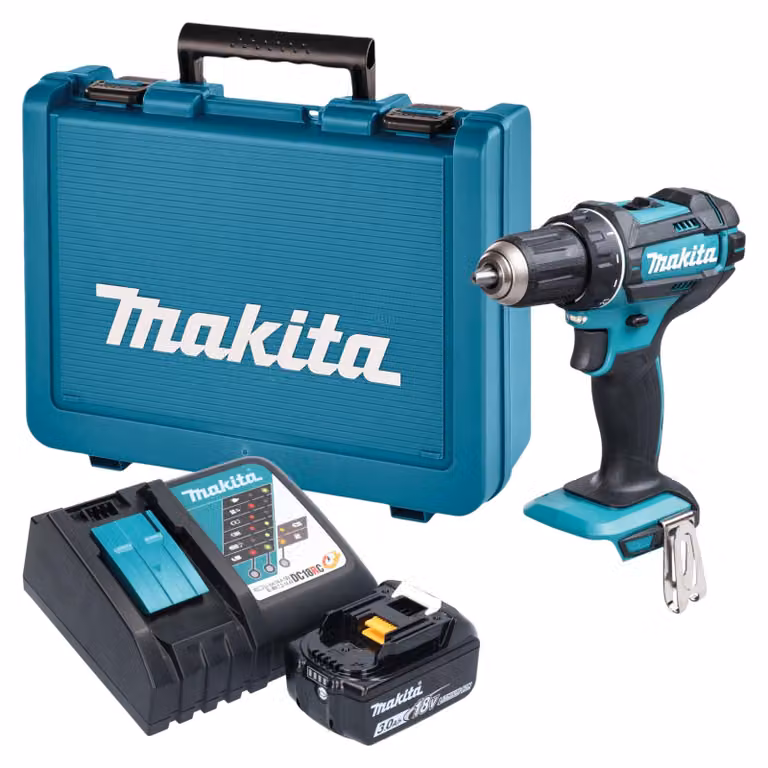 Trapano avvitatore a batteria Makita DDF 482 RF1E 18 V 62 Nm + 1 batteria da 3,0 Ah + caricabatterie + valigetta