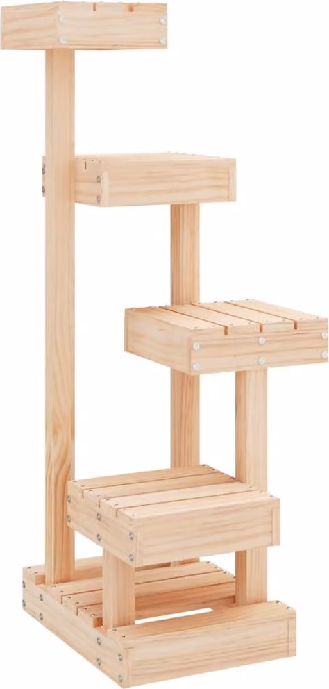 Albero per Gatti 45,5x49x103 cm in Legno Massello di Pino
