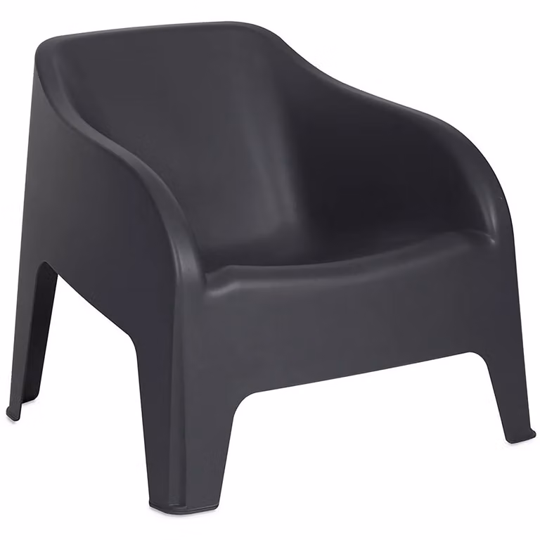 Poltrona da esterno TOOMAX Petra Antracite con cuscini, impilabile e resistente ai raggi UV, H: 70 cm, L: 79 cm, P: 76,5 cm