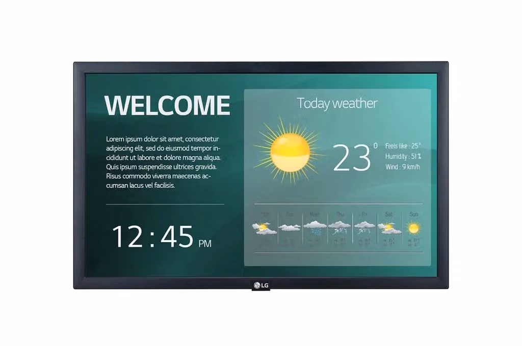 LG 22SM3G-B Visualizzatore di messaggi per segnaletica digitale, Pannello piatto IPS Full HD da 21,5 pollici, Wi-Fi, Nero – 2