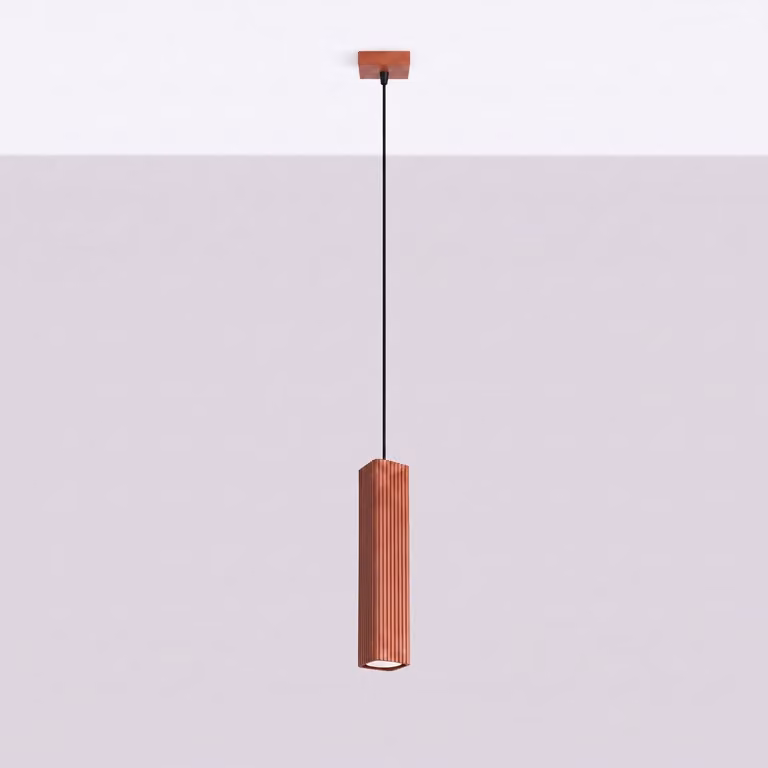 Lampada a sospensione RAYO 1 ocra rossa 1xGU10 10W alluminio 118x8x8cm Sollux Lighting