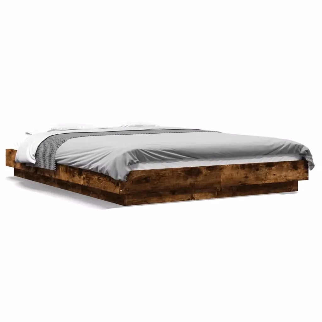 Giroletto VIDAXL in Rovere Fumo con Luci LED e Porte USB, L/P/H: 200 x 120 x 23 cm – 2