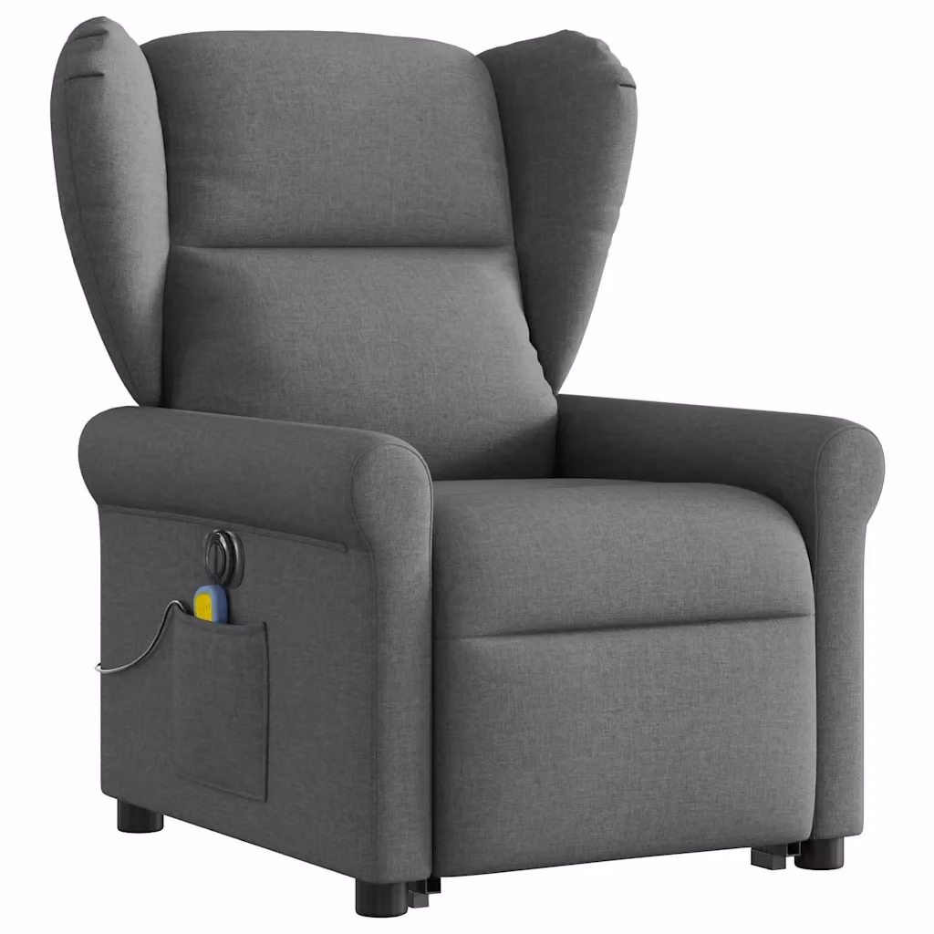 Poltrona Alzapersona con Massaggio vidaXL Grigio con Braccioli e Assistenza Elettrica per Senior – 2
