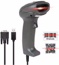 Lettore barcode professionale Hamlet HBCS2D100US per codici lineari e bidimensionali, USB e seriale, Grigio