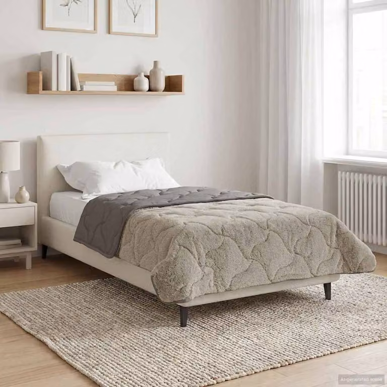 Piumone Completo Annuale Trapuntato vidaXL in Microfibra Reversibile e Traspirante, Grigio, L/P: 140 x 200 cm