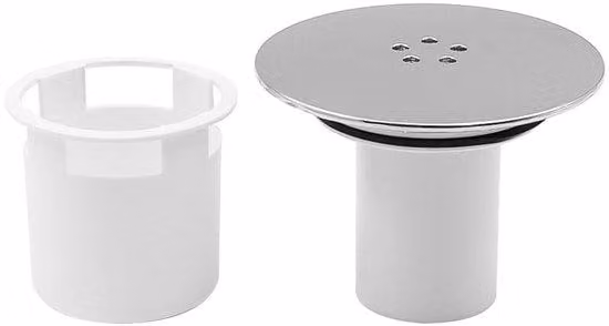 Scarico a pavimento per doccia cromato, altezza 86 mm, lunghezza/larghezza 115 mm, con scarico rapido, facile da sostituire