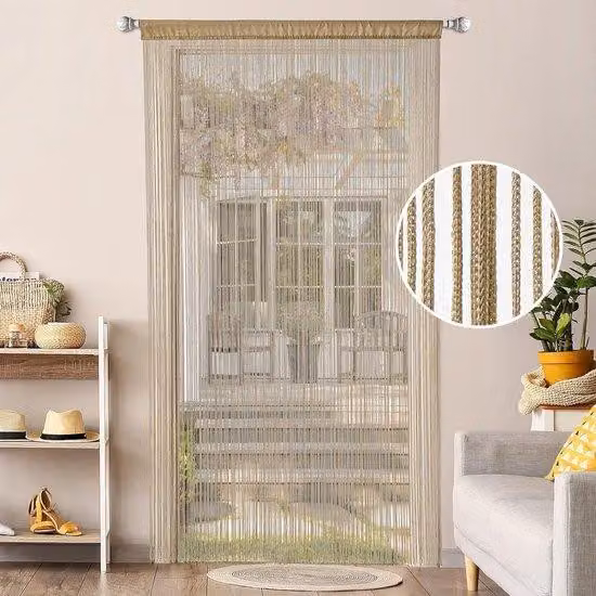 Tenda a filo, divisorio, protezione per balcone, 90 x 200 cm, marrone