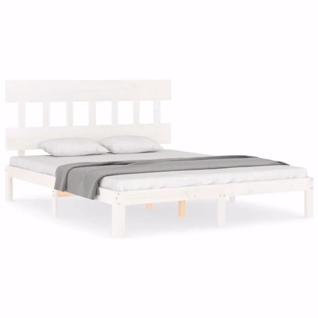 Giroletto vidaXL in legno massello di pino bianco, senza materasso, L/P/H: 160 x 200 x 151 cm – 2