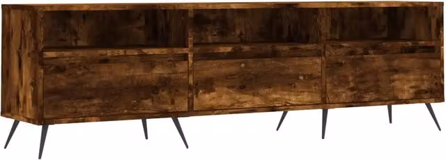 Mobile porta TV moderno HELLOSHOP26 in legno di rovere e metallo, colore marrone, L 150 cm x P 30 cm x H 44,5 cm