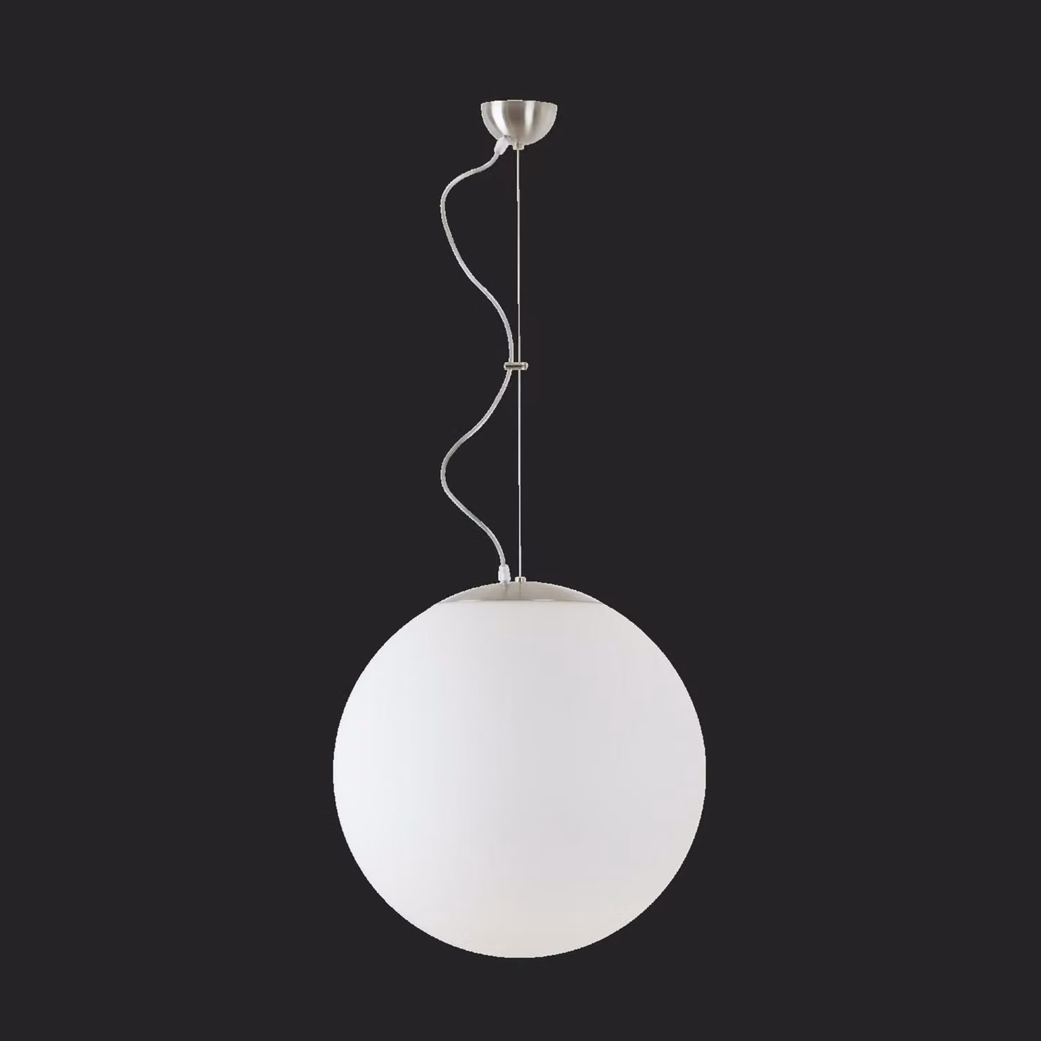 OSMONT ISI70253 ISIS L4 PM-M Apparecchio a sospensione in plastica acciaio inox spazzolato/bianco IP40 3000 K 41W LED combinazione di emergenza 3 h
