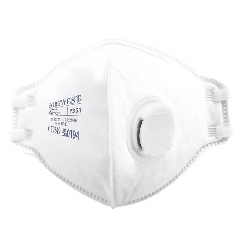 Portwest P351 FFP3 Maschera pieghevole per polveri sottili, bianco