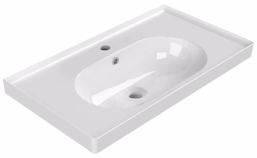Lavabo in Vetroceramica BRAND 80x45cm, bianco