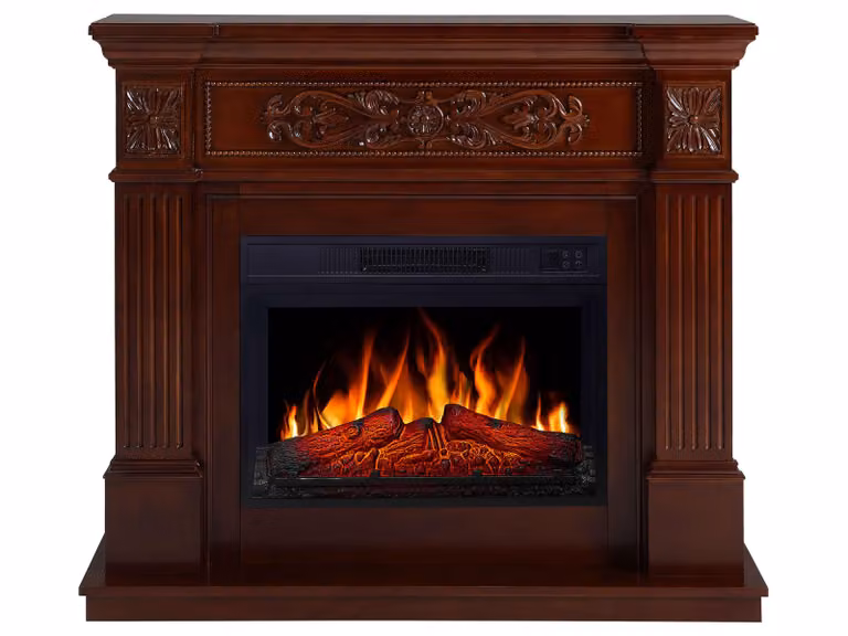 ArtiFlame Camino elettrico Toscana AF23S Camino elettrico da appoggio con riscaldamento da 1800 W, effetto fiamma realistico, illuminazione a LED, telecomando, timer, color ruggine