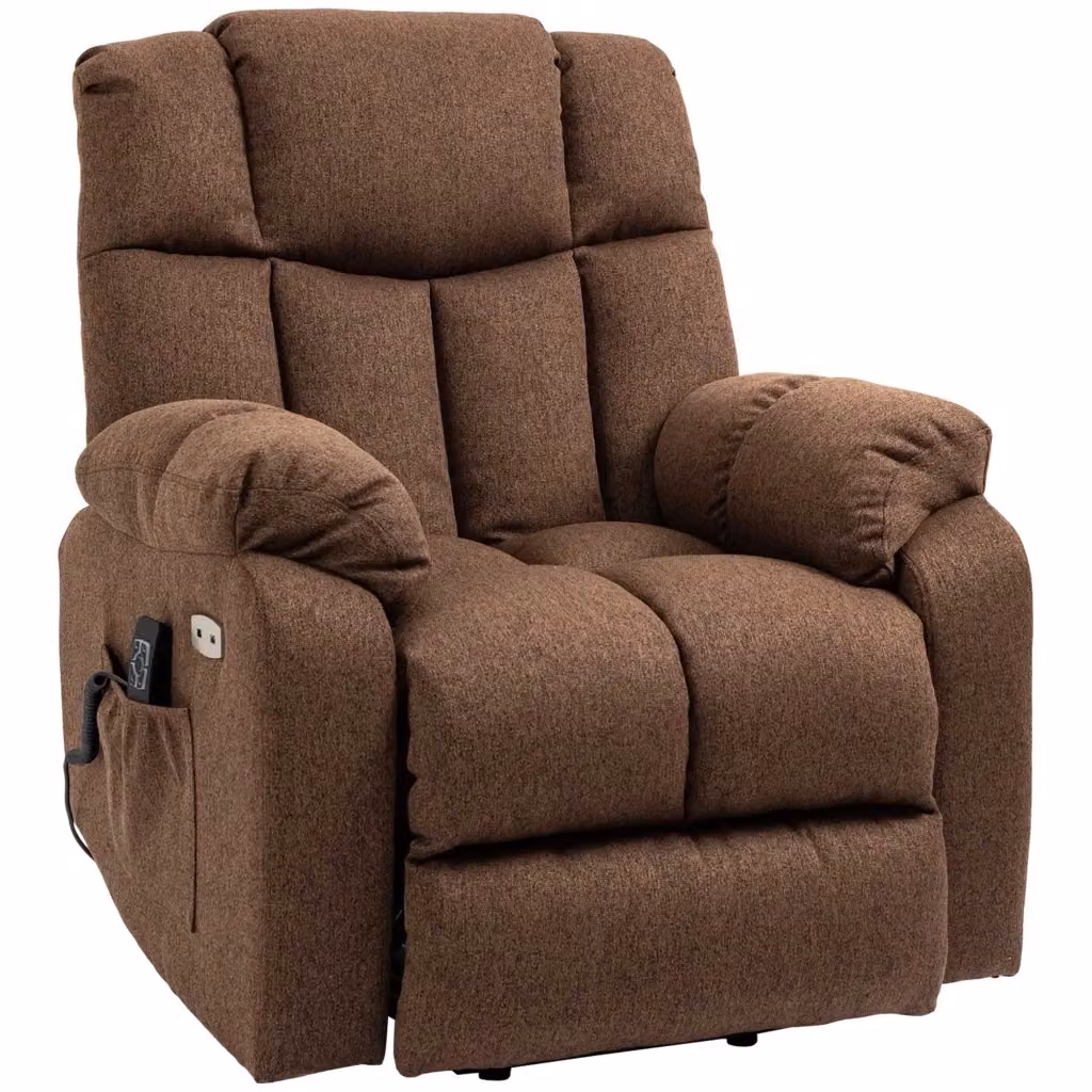 Poltrona reclinabile elettrica con funzione alzapersone REDOM marrone con struttura in metallo L/P/H: 92 x 95 x 107 cm – 2