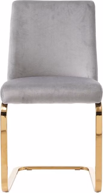 Set di 6 sedie da pranzo Chicfurn in velluto grigio con schienale trapuntato e gambe in metallo – 1