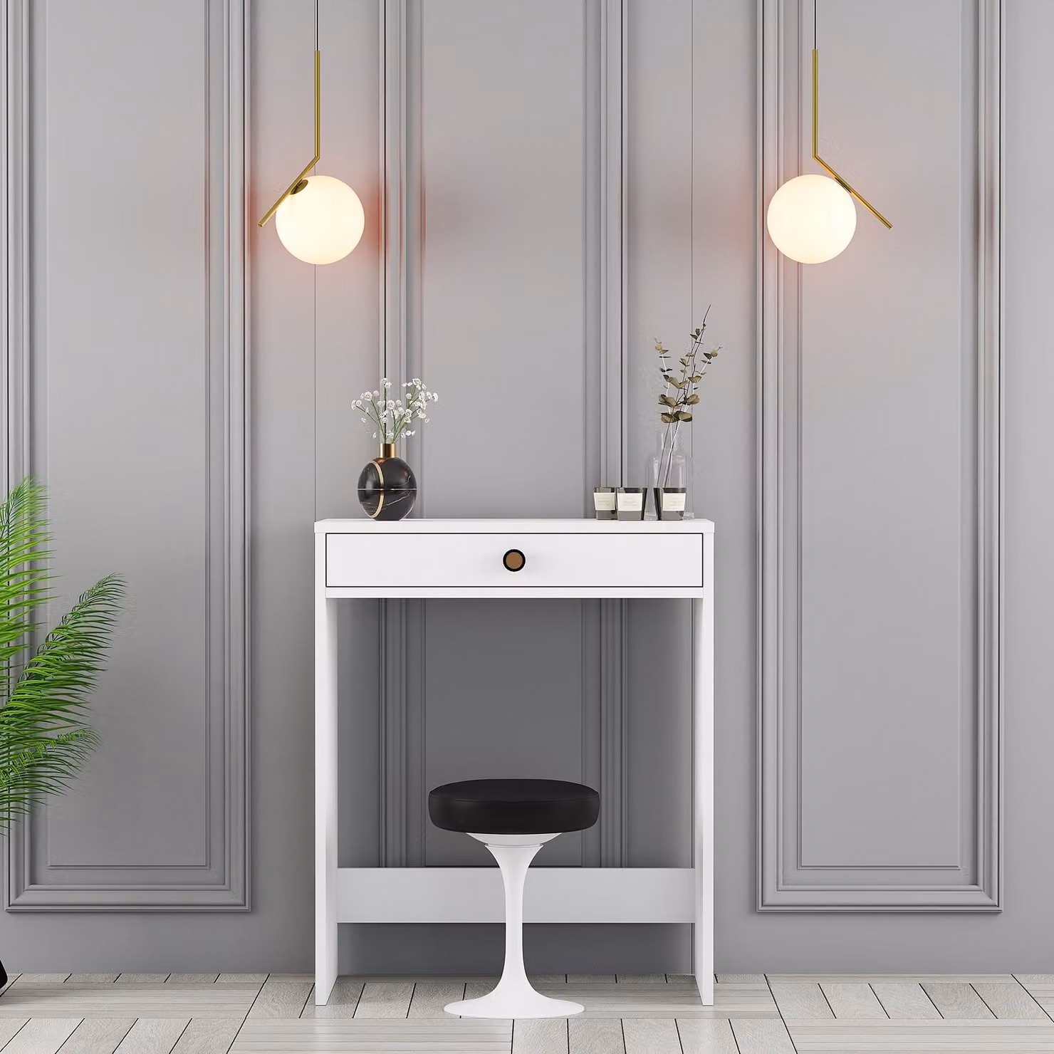 Skye Decor, Lizbon - White, toletta, bianco, 100% pannelli truciolari rivestiti in melamina, 70 x 84,7 x 40 cm