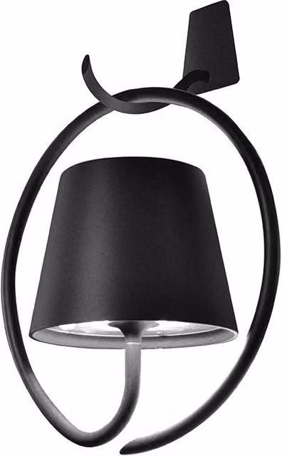 Lampada a LED da parete Poldina Zafferano ricaricabile e dimmerabile con gancio, Grigio Scuro