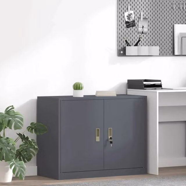 Armadio Antracite 90 x 40 x 70 cm Acciaio 891636