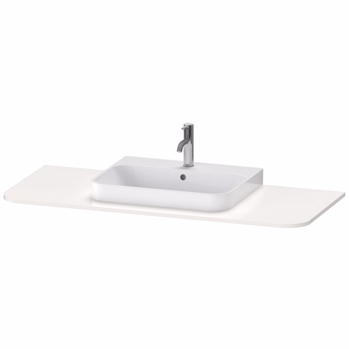 Console Duravit Happy D.2 Plus, 1300x550 mm, 1 découpe au centre, pour meuble sous-lavabo HP4942, HP4962, HP4972, HP031KM2222, HP031KM2222